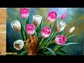 CARA Menggambar - MELUKIS BUNGA TULIP / HOW TO DRAW TULIP FLOWER BY DANDAN SA Cianjur, Tutorial 79
