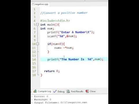 Negative convert to a positive number in C programming | #c_programming ...