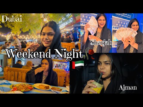 🇦🇪WEEKEND ഒരു രാത്രി vlog😴 മൂന്ന് emirates ഉം കറങ്ങി🚗 #trending #food