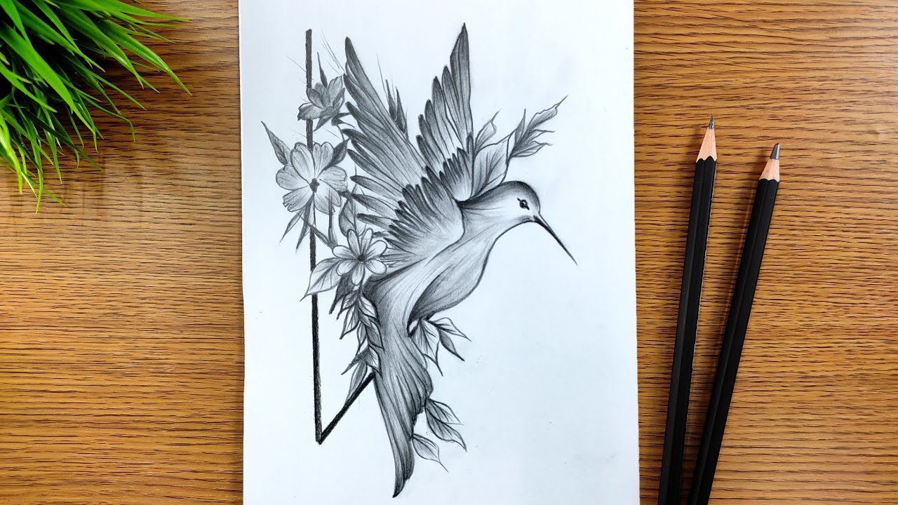 prompthunt: pencil drawing of fantastical bird of paradise with beautiful  eyes, black and white, illustration, extremely detailed, biology drawing, 4k