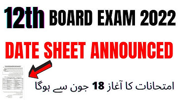 12th Class Date Sheet 2022 All Punjab Boards - 2nd Year Date Sheet 2022 - FA FSC Date Sheet 2022