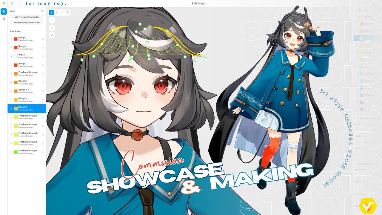 SUPER CUTE VRoid Model Showcase | 3D speed sculpt making 【Commission】for May Ray.