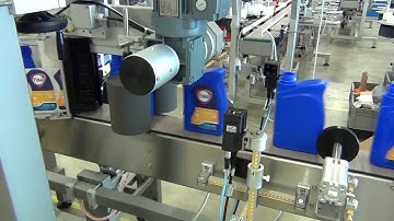 Two Sides Label Applicator on Jerrycans