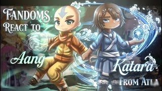 Fandoms Reacts To Katara and Aang || Avatar The Last Airbender || Gacha Reaction || ATLA || 2X Speed