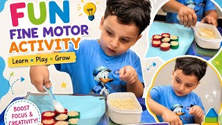 Easy Rice scooping Activity to boost fine motor Skills |Toddlers activity #playandlearn #activity 
