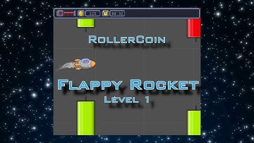 Playing RollerCoin Flappy Rocket Game (Level1 Pass1)