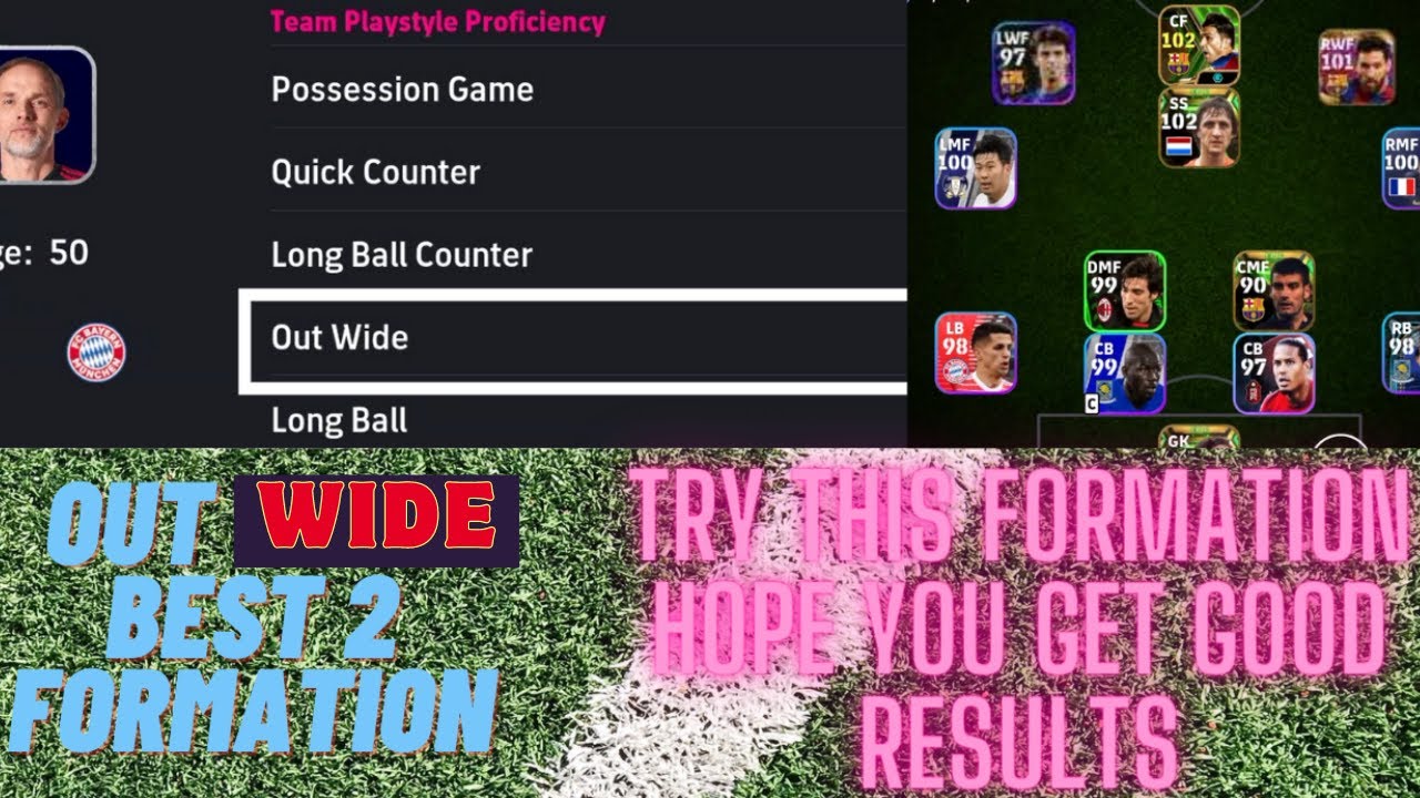 Out Wide R Formation TOP 2 BEST OUT WIDE FORMATION FOR EFOOTBALL 2024 M0BILE || - YouTube