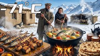 Afghanistan Frozen Mountain Life | Giant Fish Stew, Grilled Salmon & Winter Bread Feast screenshot 2