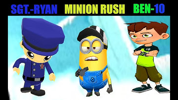 TAG WITH RYAN VS BEN-10 VS MINION RUSH NEW ANDROID GAMEPLAY!!!!