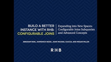 Expanding into New Spaces: Configurable Joins Subqueries and Advanced Concepts