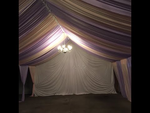 DIY - How To Drape A 20x40 Tent / Cómo Decorar Con Tela Una Carpa De 20x40