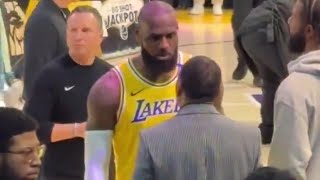 LEBRON CONFRONTED STEPHEN A.SMITH COURTSIDE AT TONIGHTs GAME TELLING HIM TO STOP TALKING ABT BRONNY