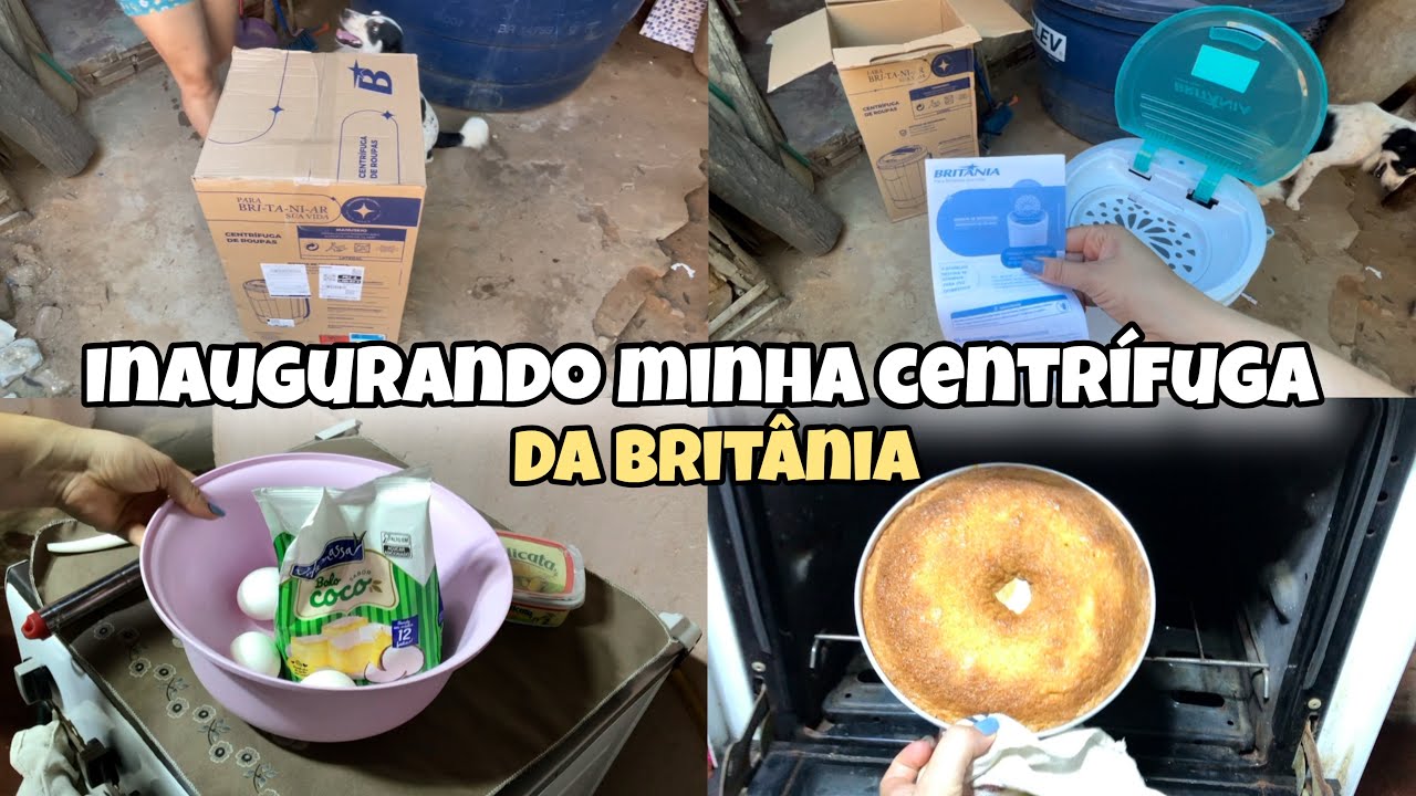 DIA DE LAVAR ROUPA 🫧🧺- inaugurando minha centrífuga da Britânia- fiz um bolinho de coco 🥥 