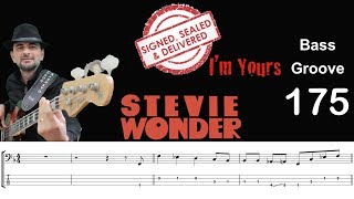 SIGNED, SEALED, DELIVERED (I'M YOURS) (Stevie Wonder) How to Play Bass Groove Cover Score Tab Lesson