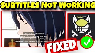 How To Fix Subtitles Not Working In Zoro.to - Subtitles Is Unavailable In Zoro.to Problem screenshot 2