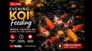 🐟 LIVE Evening Koi Feeding | Watch Beautiful Koi Come to the Surface 🐟 LIVE Evening Koi Feeding | Watch Beautiful Koi Come to the Surface