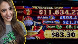 BIG WIN! GOOD FORTUNE Slot Machine in Vegas w/ Lady Luck HQ screenshot 3