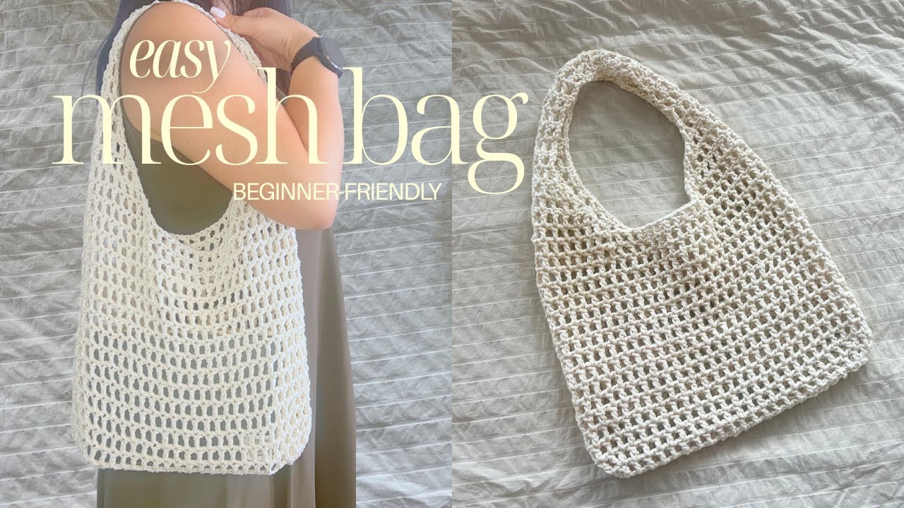 Quick and Easy Crochet Mesh Bag Tutorial | Beginner Fri… — Transcript