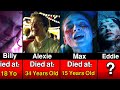 Comparison stranger things characters age of death s1s4