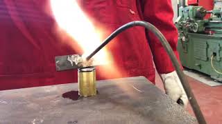 Soldering brass to steel with tin and Castolin Eutectic 157 brazing flux