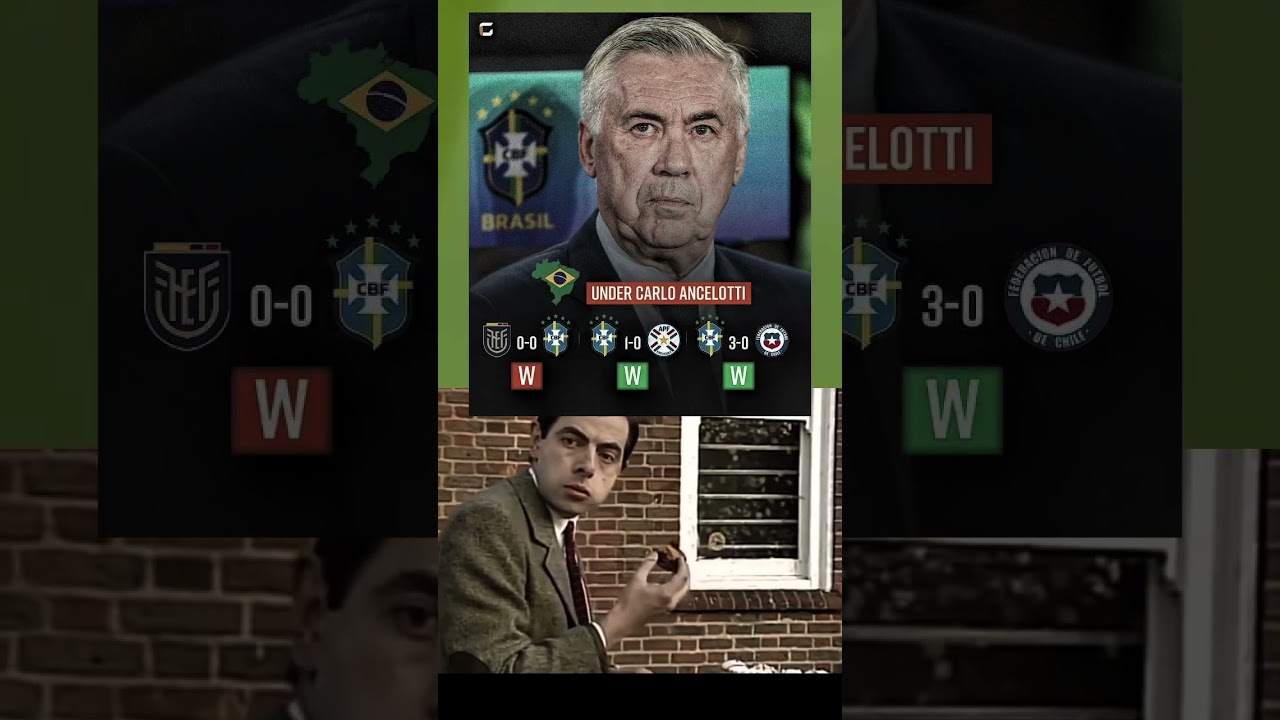 Brazil in the first three games under Carlo Ancelotti: