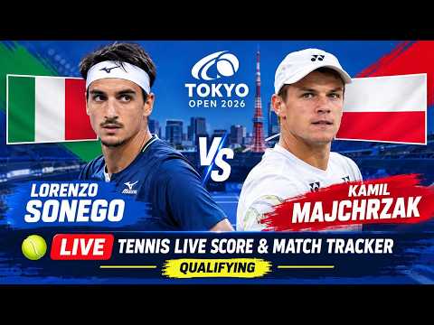 Video Lorenzo Sonego vs Kamil Majchrzak | Tokyo Open 2026 | Tennis Live Score & Match Tracker | Qualifying