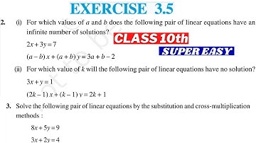 Pair of Linear Equations in Two Variables Class 10th Maths Chapter 3 Exercise 3.5 - Q2 & Q3