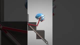 Soft Body Stair Simulation with Mechanical Reset 🧡C4D4U #shorts