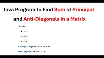 Java Program to Find Sum of Principal and Anti-Diagonals in a Matrix || Java interview program