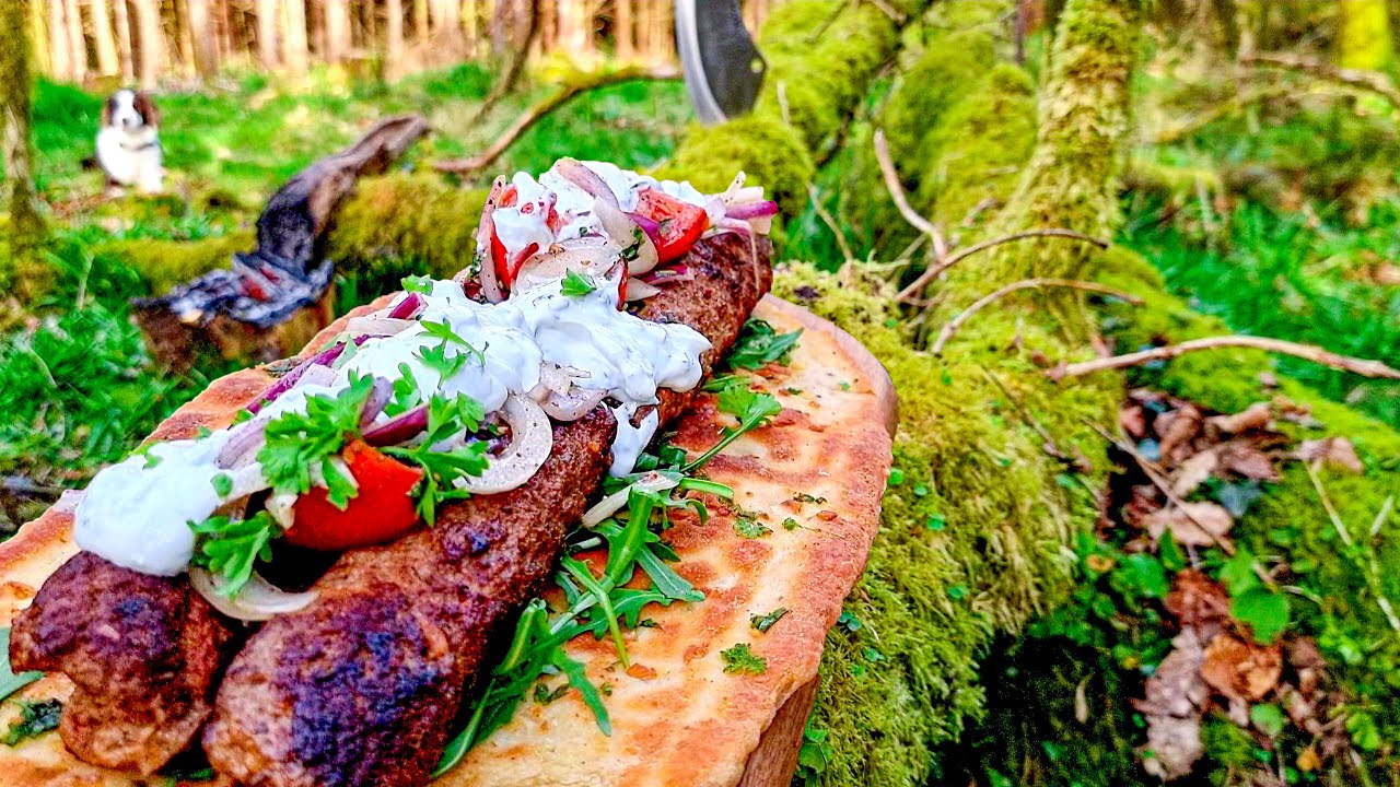 Lamb Kebab's with Naan Bread😱 Asmr Cooking in the Forest | ASMR cooking | NO TALK