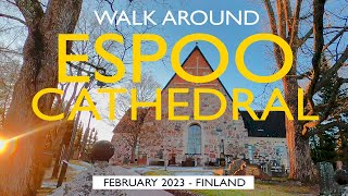 Espoo Walk: Medieval Espoo Cathedral, February 2023, Finland [4K]