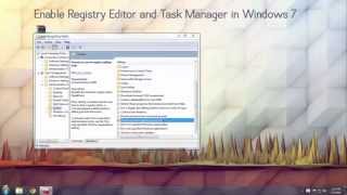Enable Registry Editor and Task Manager on Windows 7.