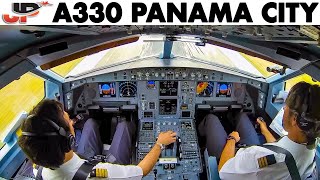 Piloting IBERIA Airbus A330 into Panama City | Cockpit Views