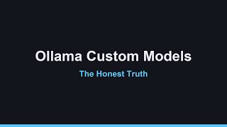 Can Ollama Actually Build You a New AI Model | The Honest Truth