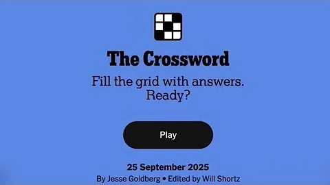 Solve with Me: Thursday 25 September 2025 New York Times Crossword