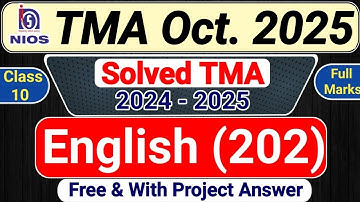 NIOS Class 10 English Solved TMA 2024-25
