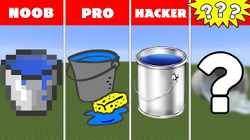 Pixel Art (NOOB vs PRO vs HACKER vs GOD) Bucket of Water in Minecraft