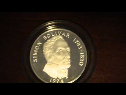 20 BALBOA 1974 PROOF SILVER COIN BOLIVAR PANAMA.MP4