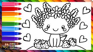 Draw and Color a Cute Axolotl Drawings for Kids