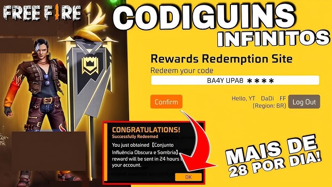 GERA DOR DE CODIGUIN INFINITO FREE FIRE MANIA ! CALÇA ANGELICAL BRANCA ,  PASSE DE ELITE ? 2023 ! 