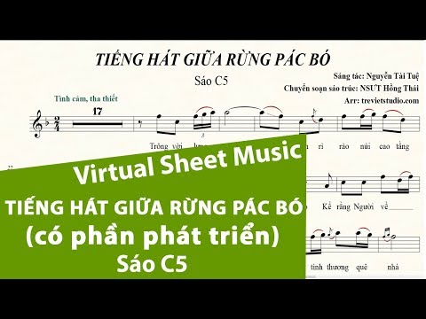 TIẾNG HÁT GIỮA RỪNG PÁC BÓ ★ Sheet nhạc Beat Lyrics| Sáo trúc C5 |Virtual Sheet Music #trevietstudio