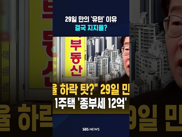 "지지율 때문에?" 29일 만의 '유턴' #shorts