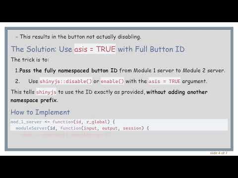 How to Properly Disable a shinyjs Action Button in a Nested Shiny Module