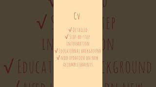 Difference between CV & Resume