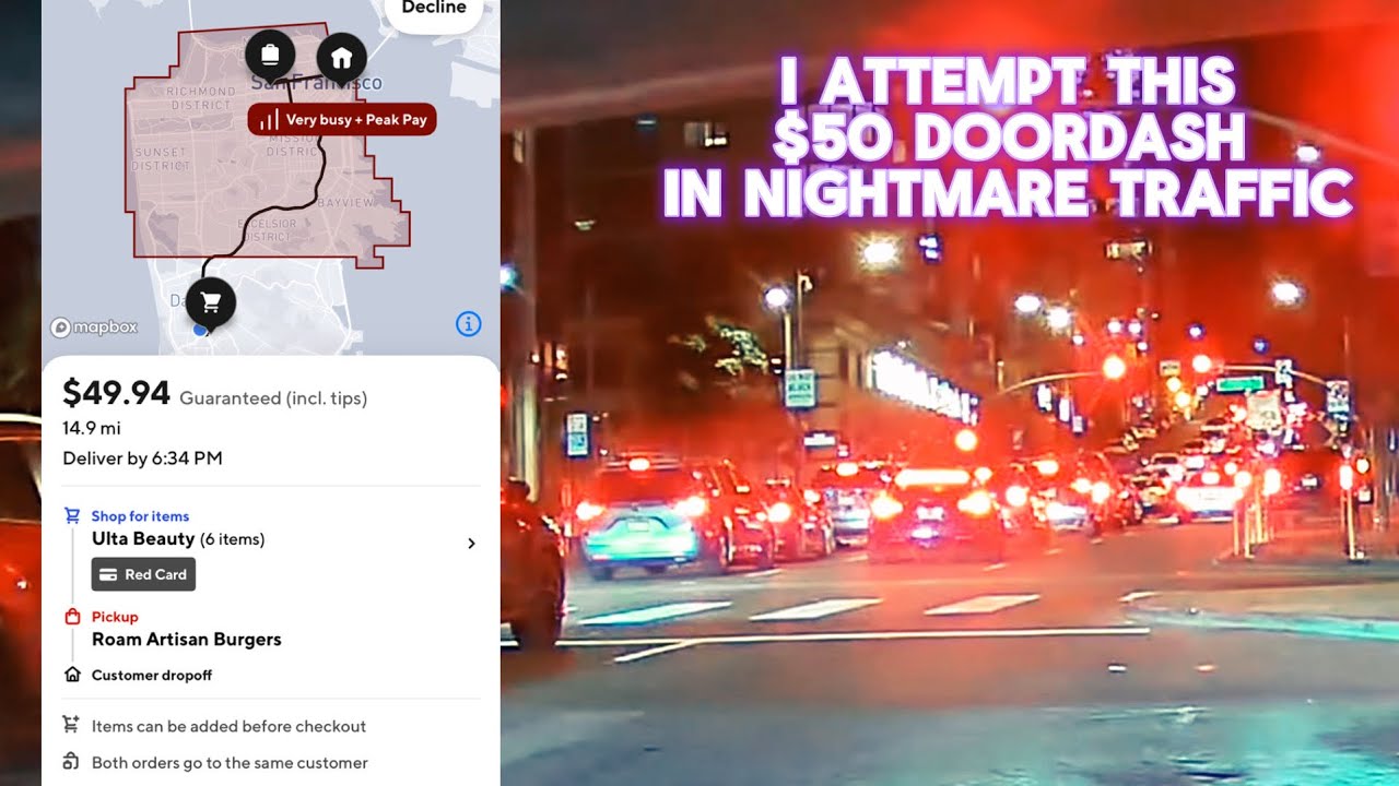 Navigating San Francisco's Worst Traffic for a $50 DoorDash Order | I Nearly Crashed Out