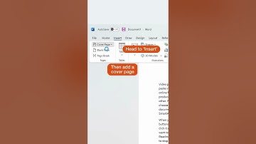 Add a cover page to your Word Document 📄