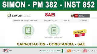Registro del PM 382 y INST 582 Capacitación (SAEI) - SIMON 2026