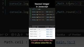 Interview Challenge # 55 || Find Nearest Integer of a Decimal Value in JS #javascript #shorts