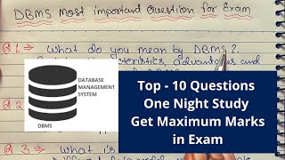 Mostly asked questions in Database Management System (or DBMS) - Top 10 | One Night Study screenshot 3