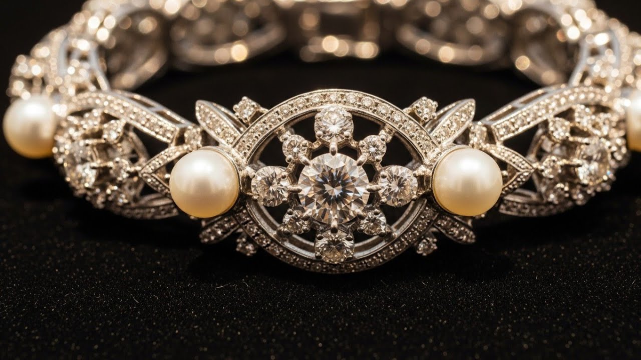 Gold  pearl bangle design